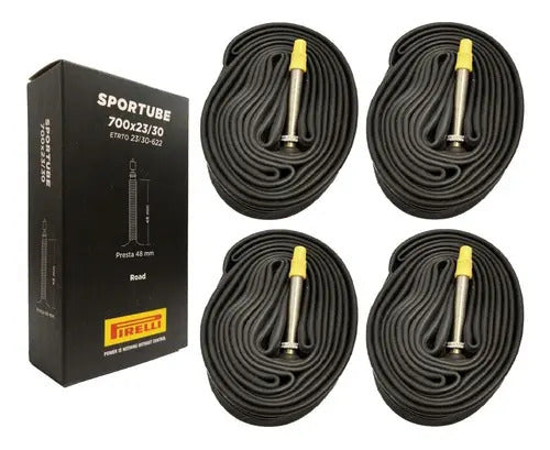 Pacote De 4 Câmeras De Bicicleta Francesas Pirelli 700 × 23/30, Tipo De Válvula Presta De 60 Mmpl[