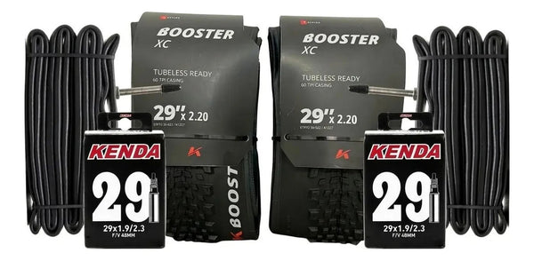 2 Pneus Kenda Booster Xc 29x2.2 + 2 Câmaras Aro 29 48mm Preto