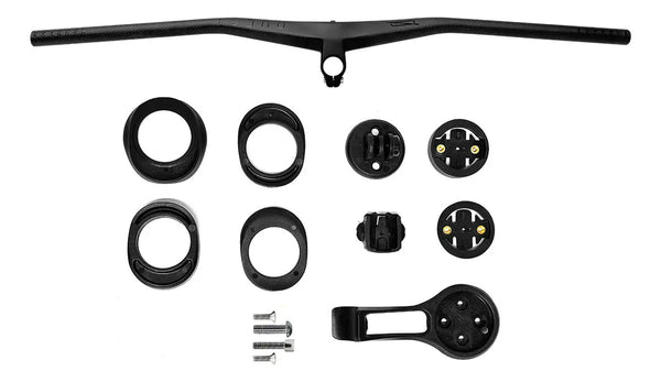 Guidão Integrado Reto Mtb Quest 800mm C/suporte Para Farol Cor Preto - 50mm
