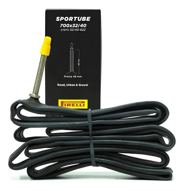 Câmara Pirelli Sportube 700x32/40 Presta 48mm Urban Road Presta Preto