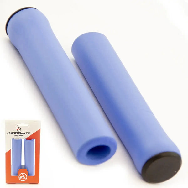Punho Manopla Grip Silicone Absolute Bicicleta Mtb Leve 34g Cor Azul-claro